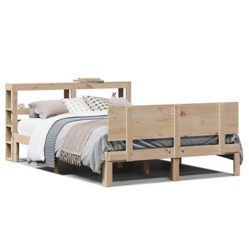 Vidaxl Estructura De Cama Con Cabecero Madera Maciza Pino 160x200 Cm