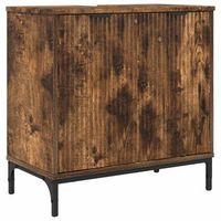 gabinete de lavabo para bano roble ahumado 605 x 335 x 61 cm vidaxl