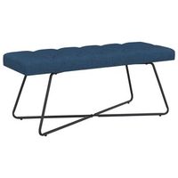 banco con tapiceria con botones azul 110 x 40 x 46 cm tela vidaxl