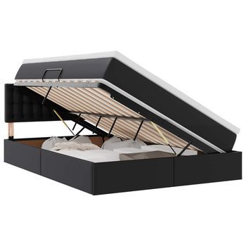 Cama Con Almacenamiento Y Led Con Colchón Negro 140 X 190 Cm Vidaxl