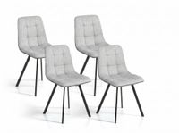 set de 4 sillas de comedor tapizadas en tela gris 465489 cm