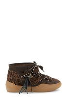 zapatillas altas de ante con detalles de estampado animal dark brownleopard 38