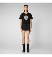 save the duck para mujer dt1722w-besy18 camiseta eart consicious negro m casual manga corta algodon organico