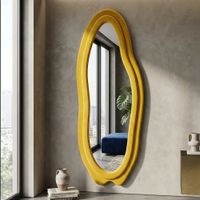 espejo de pared de terciopelo amarillo cm 60x4x160