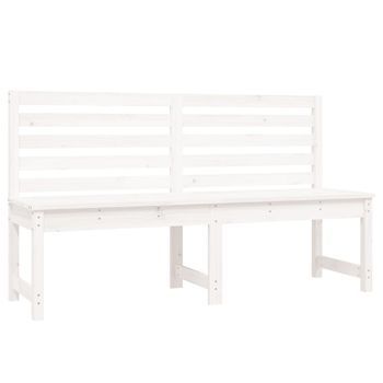 Banco De Jardín | Banco De Exterior | Silla De Jardín Madera Maciza Pino Blanco 157,5 Cm