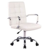 silla de oficina deli pro cuero sintetico simil cuero blanco 63x59x91 cm clp