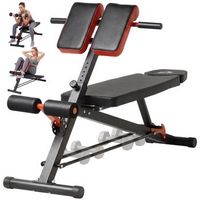 bicicleta estatica rolipo banco de pesas multifuncional banco de gimnasio ajustable con respaldo inclinable en 3 posiciones acolchado y hasta 300 kg