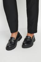 mocasines negros anchos con suela gruesa
