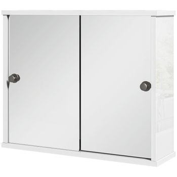 Armario con espejo 55x15x45 cm blanco