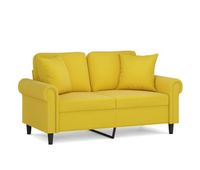 sofa de 2 plazas - sofa de salon - sofa moderno con cojines terciopelo amarillo 120 cm