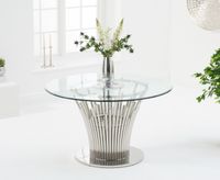 hans 130cm round glass dining table
