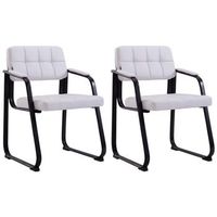 set de 2 sillas de conferencia canada b simil cuero blanco 58x59x84 cm clp