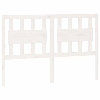 Cabecero De Cama | Panel De Cabecera Madera Maciza De Pino Blanco 145,5x4x100 Cm