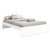 cama lyon melamina miroytengo 150x190 cm - blanco mate