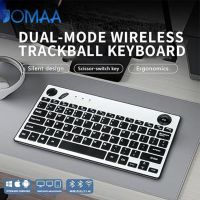 teclado inalambrico jomaa con trackball y air mouse de 1600dpi teclado bluetooth para tv ipad telefono portatil teclado silencioso con clic
