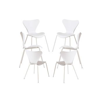 Pack 6 Sillas Ceolin De Polipropileno 76*43*40 Cm - Blanco