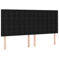 pack 4 uds cabeceros cama  panel de cabeceras de tela negro 80x5x7888 cm