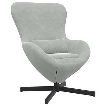 Sillón Huevo Gris Claro 63 X 73 X 90 Cm Terciopelo Vidaxl