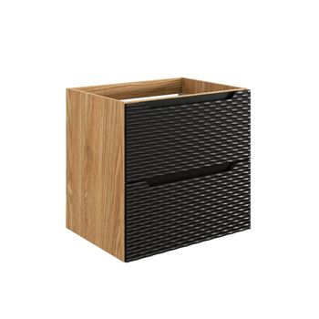 Mueble bajo lavabo 60cm paneles de melamina y de mdf negro y madera