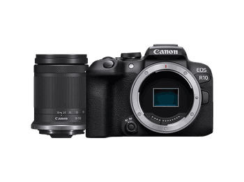 Cámara EVIL - Canon EOS R10 + Objetivo RF-S 18-150mm f/3.5-6.3 IS STM, 24.2 megapixel, Wi-Fi, Negro