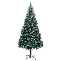 arbol de navidad  decoraciones de navidad artificial con pinas y nieve blanca 240 cm cfw878308