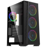 chasis hiditec mh12 e-atx atx micro atx itx cristal templado 4x ventiladores argb negro