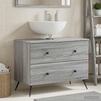 vidaxl mueble de lavabo para bano breda sonoma gris 82 x 41 x 59 cm