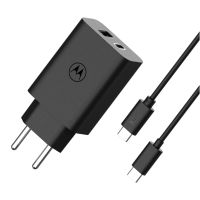 motorola tubopower 50 duo sjmc502 cargador de red electrica usb-a  usb-c carga rapida 50w negro