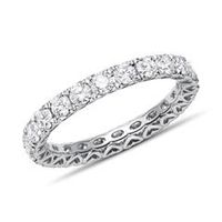 anillo de la eternidad en oro blanco de 18 quilates diamantes aprox 173 quilates