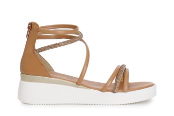 sandalias asimétricas con refuerzo y pedrería tan 38