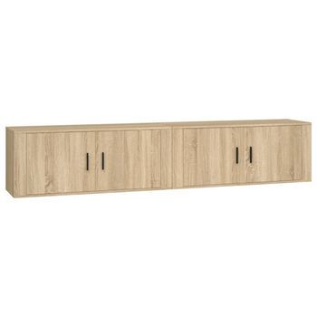 Muebles Para Tv De Pared 2 Uds Roble Sonoma 100x34,5x40 Cm Vidaxl