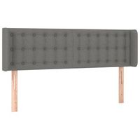 cabecero cama mueble de dormitorio con led de tela oscuro 147 x 16 x 7888 cm gris m020000741