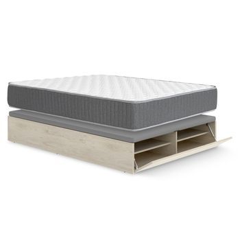 Pack Canapé Con Zapatero Lan Roble Y Colchón Viscoelástico Y Muelles Aurea 135 X 190 Cm