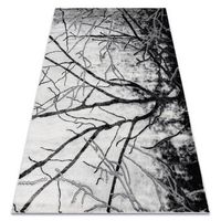 alfombra emerald exclusivo 3820 glamour elegante arbol plata  140x190 cm
