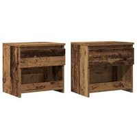 mesitas de noche 2 unidades madera contrachapada madera vieja