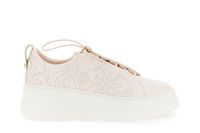 zapatillas con cordones elasticos en piel revestida y adornos powder