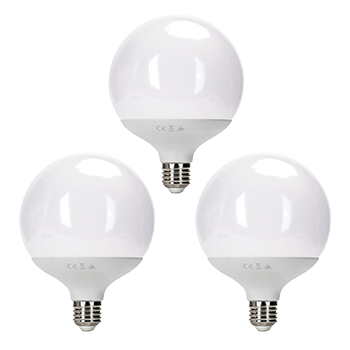 Aigostar - Bombillas LED E27 G120 Globo 18W Equivalente a 117W, Luz Calida 3000K, 1840 Lumen, CRI> 80, Ahorro de Energía, 3 Unidades