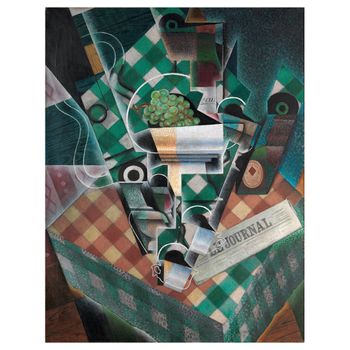 Cuadro lienzo - Bodegón Con Mantel A Cuadros - Juan Gris - cm. 50x60