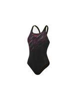 banador de natacion speedo hyperboom placement muscleback mujer negrorosa