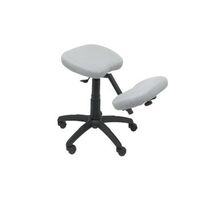 taburete de oficina ergonomico giratorio y regulable en altura  asiento tapizado en tejido bali color gris rodillera regulable piqueras y crespo modelo 37g