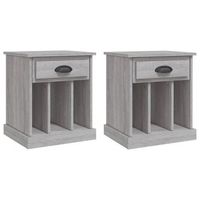 mesita de noche 36x43x50 cm madera - gris