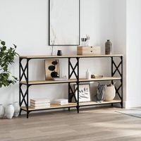 mesa consola  mesa de entrada  mesa auxiliar madera de ingenieria roble sonoma 156x28x805 cm cfw772071