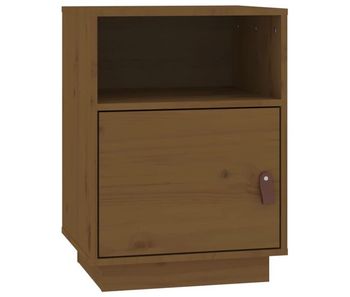 Vidaxl mesita de noche madera maciza de pino marrón miel 40x34x55 cm
