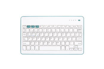 TECLADO SILVER HT BLUETOOTH WHITE-BLUE