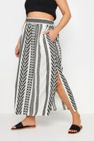 yours falda algodon larga blanca con motivos aztecas mujer curvy y tallas grandes yours