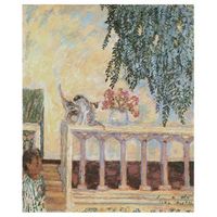legendarte - cuadro lienzo impresion digital - chats sur la balustrade - pierre bonnard - decoracion pared cm 80x100