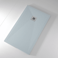 plato de ducha pizarra onda ceniza  100x210 cm rejilla inox
