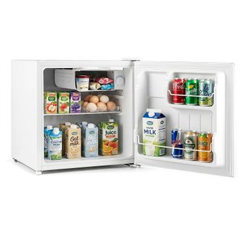 Costway Mini Refrigerador con Congelador 46L Temperatura Ajustable 5 Niveles Estante Desmontable Puerta Reversible para Hogar Oficina Blanco
