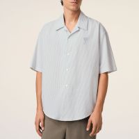 ami camp collar pinstriped cotton shirt - m