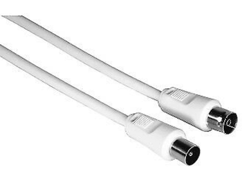Cable de antena - Hama 0056523, Macho-Hembra, 1.5 m, 75 dB, Magnéticamente protegida, Blanco